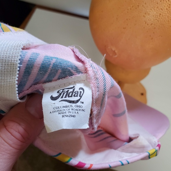 Vintage Hawaii Island Hat. Pink with Flowers - Picture 6 of 6